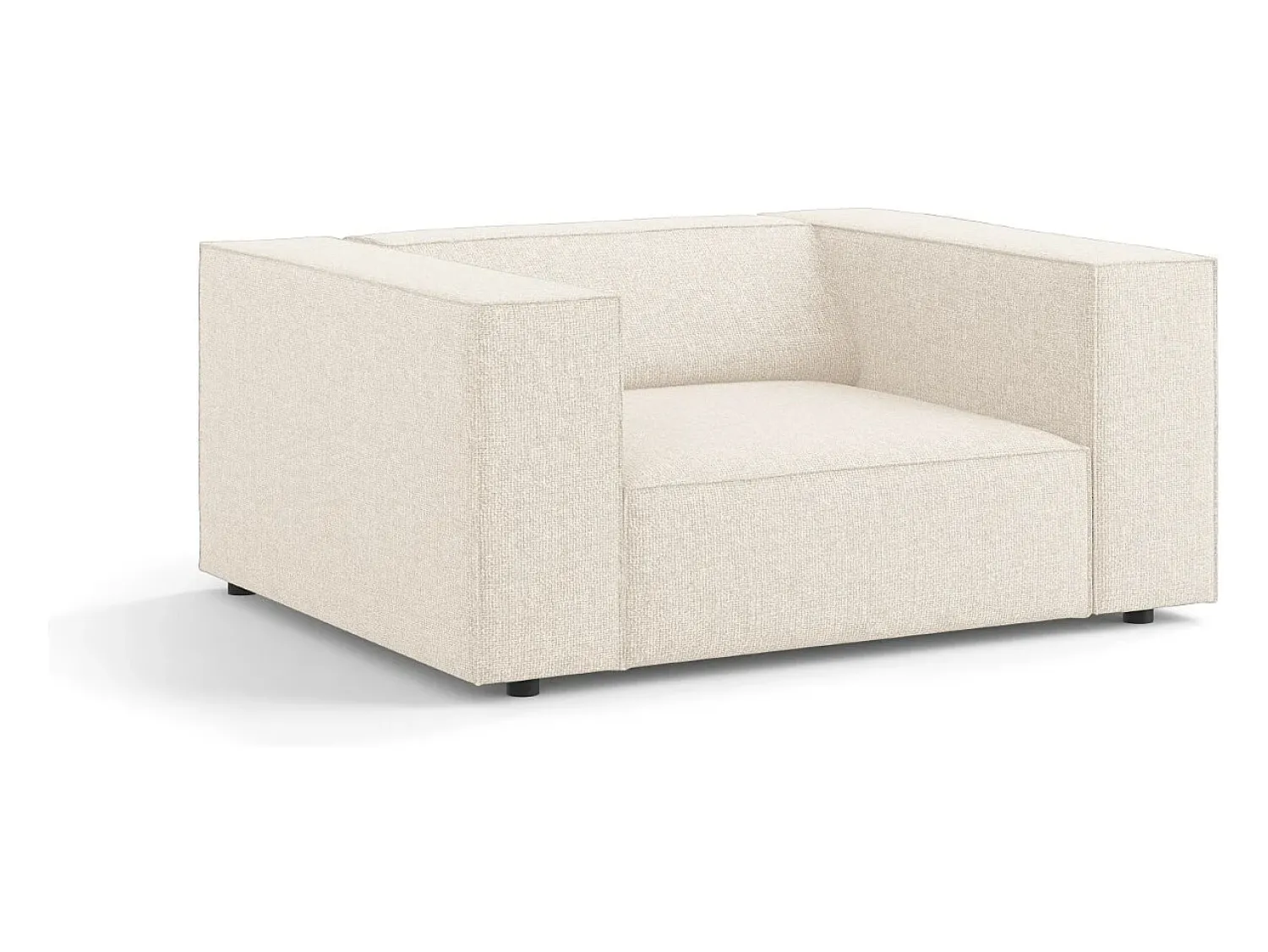 Poltrona*Cosmopolitan Design - Poltrona "Arendal" em tecido chenille claro - 124x102x70cm Bege