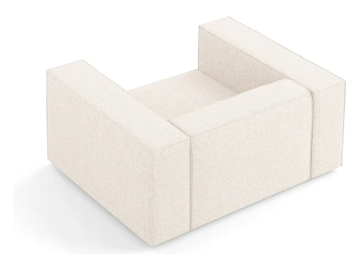 Poltrona*Cosmopolitan Design - Poltrona "Arendal" em tecido chenille claro - 124x102x70cm Bege
