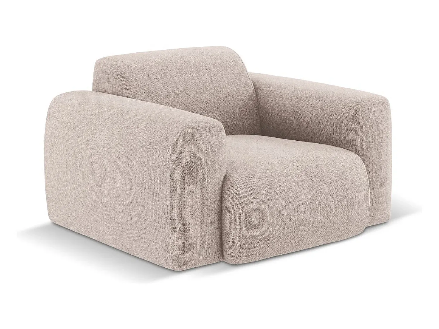 Poltrona|Cosmopolitan Design - Poltrona "Nolio" 2 lugares em tecido chenille - 105x95x72cm Bege