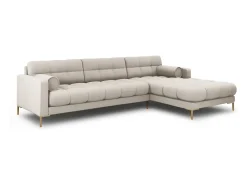 Sofá*Cosmopolitan Design - Sofá de canto direito "Bali" 5 lugares em tecido estrutural - 293x185x75cm Bege