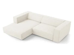 Cosmopolitan Design - Sofá de canto esquerdo "Arendal" 3 lugares em tecido chenille com efeito canelado - 224x166x70cm^ Sofá