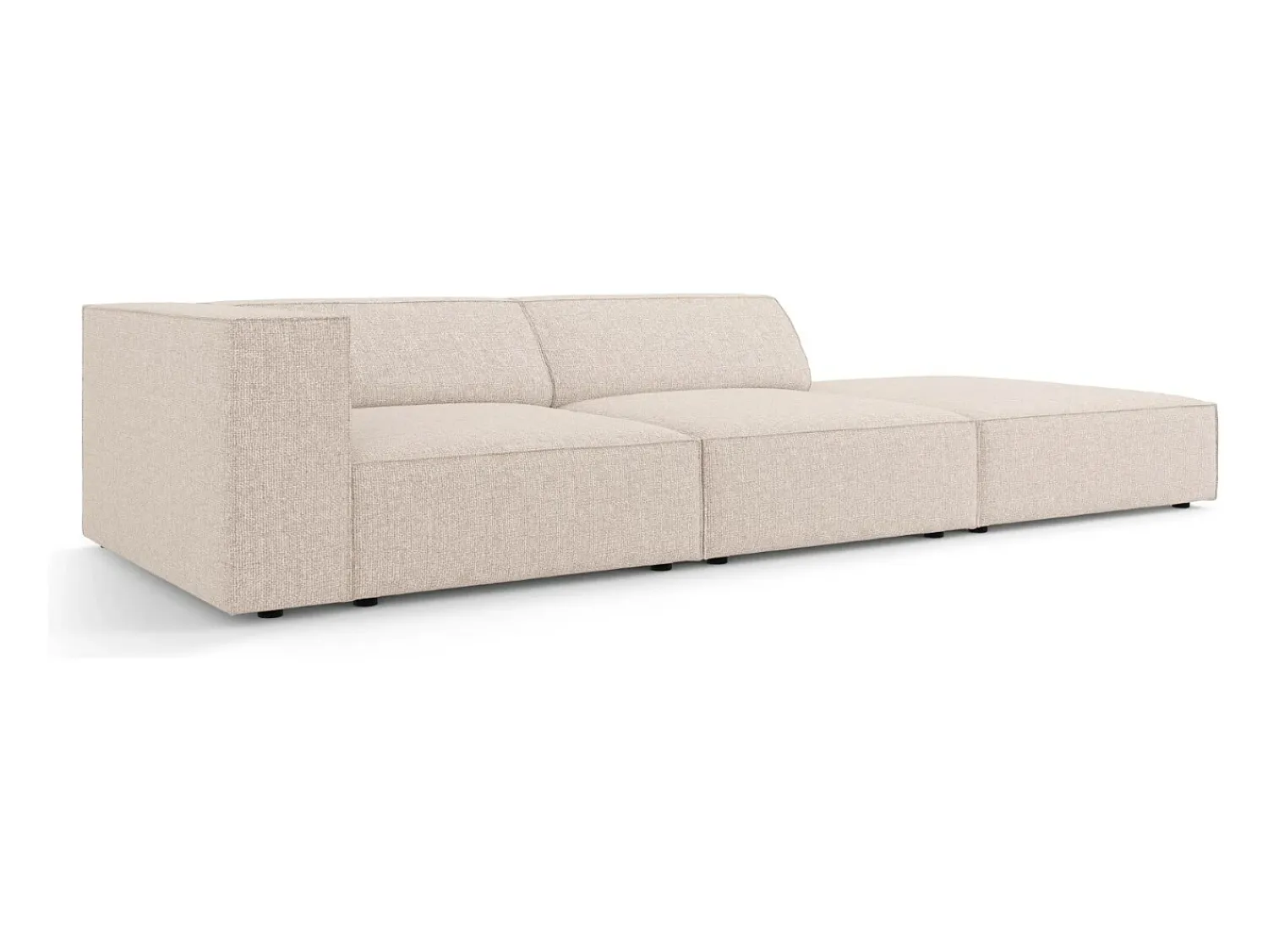 Sofá|Cosmopolitan Design - Sofá direito "Arendal" 4 lugares em tecido chenille - 262x102x70cm Bege