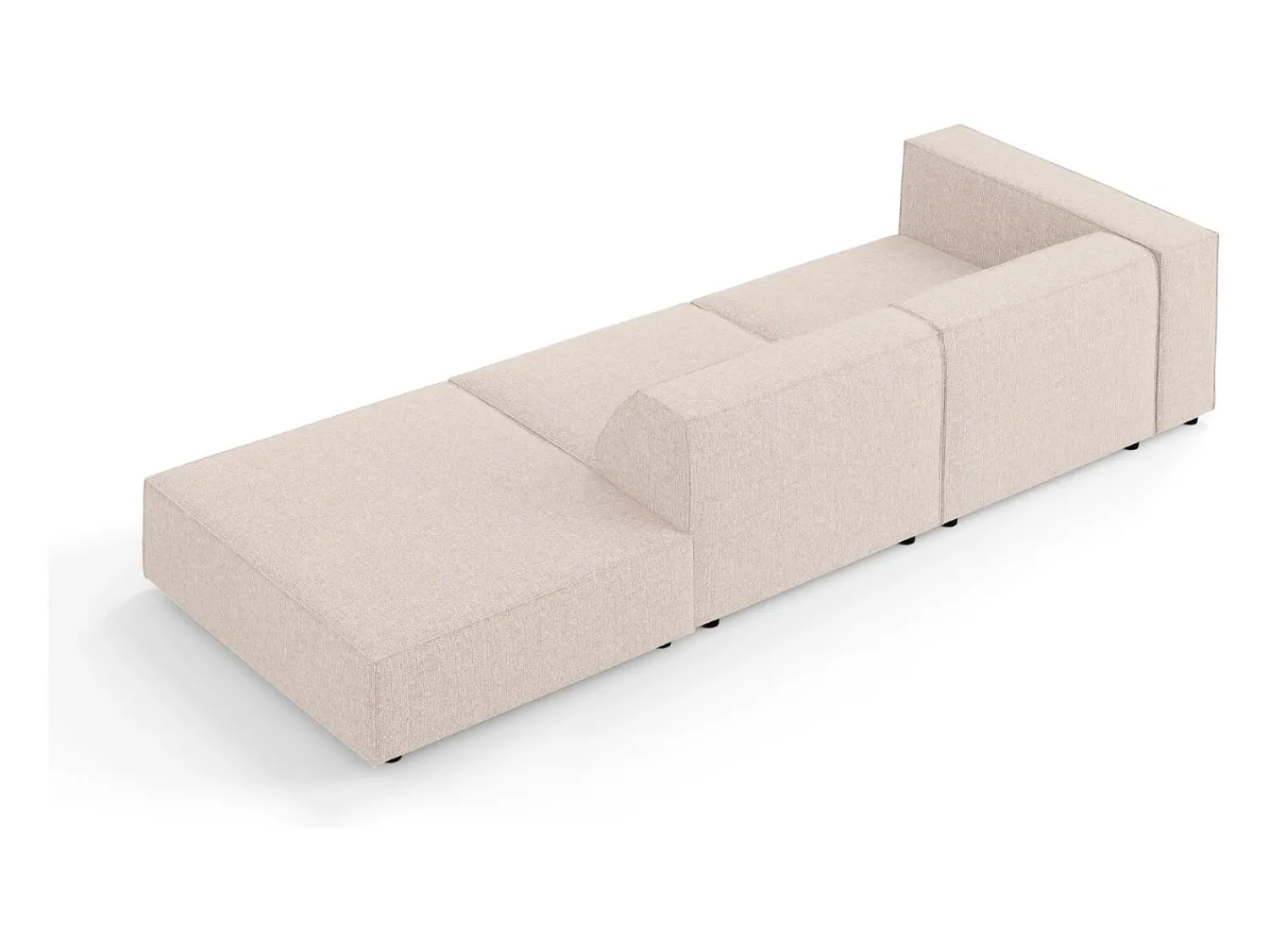 Sofá|Cosmopolitan Design - Sofá direito "Arendal" 4 lugares em tecido chenille - 262x102x70cm Bege