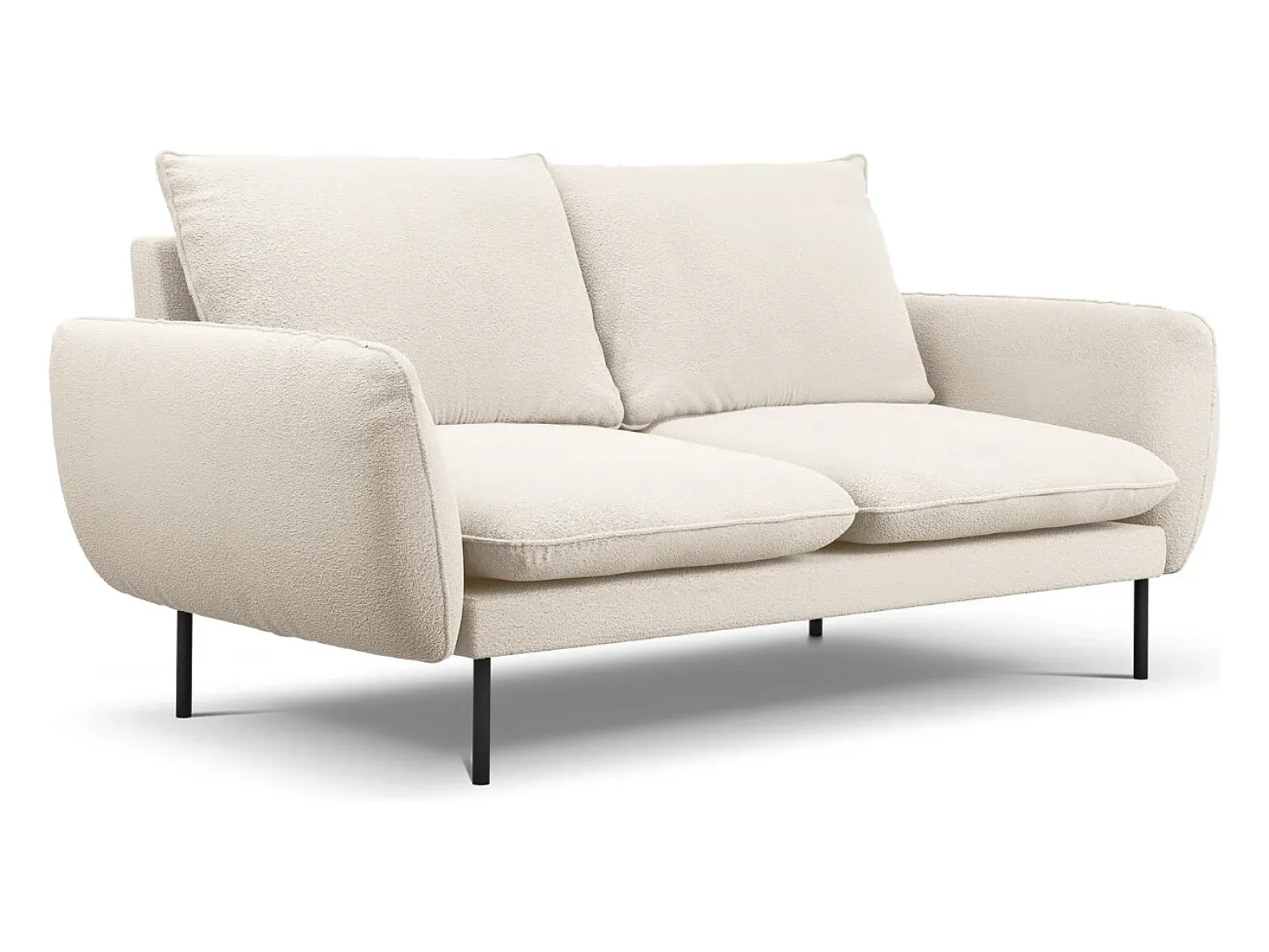 Sofá*Cosmopolitan Design - Sofá "Vienna" 2 lugares em tecido bouclé - 160x92x95cm Bege