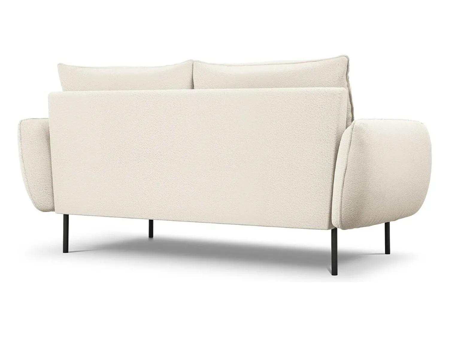 Sofá*Cosmopolitan Design - Sofá "Vienna" 2 lugares em tecido bouclé - 160x92x95cm Bege