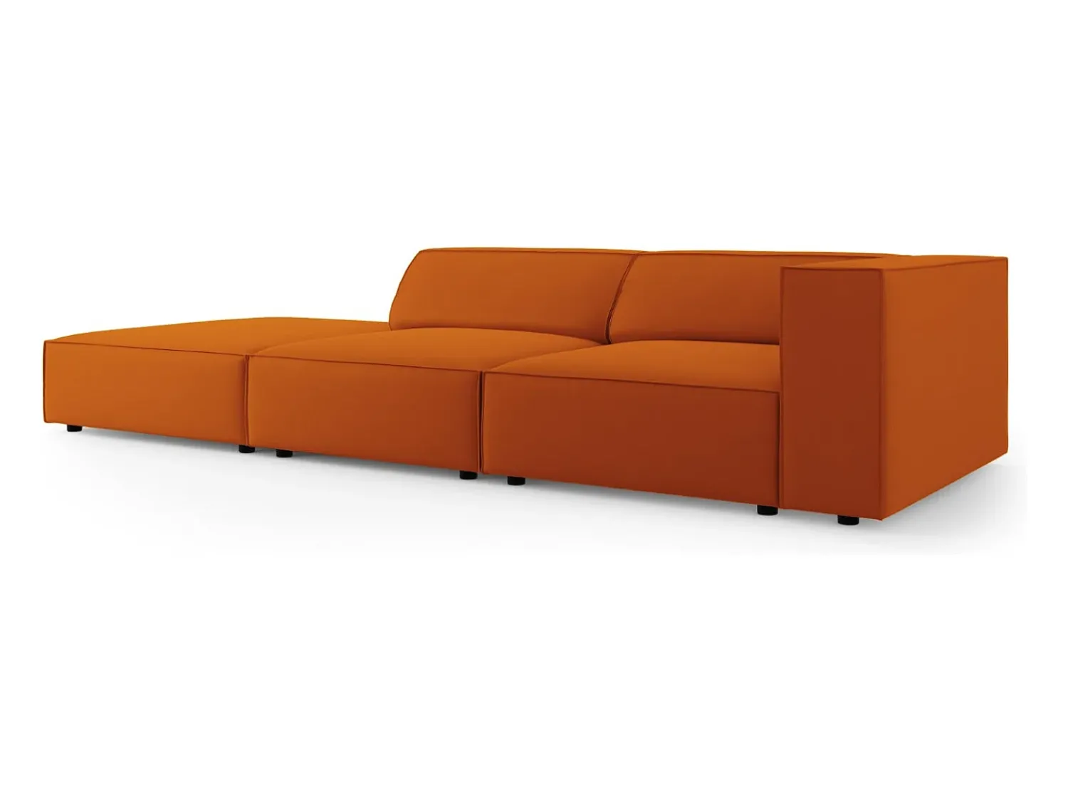 Sofá|Cosmopolitan Design - Sofá esquerdo "Arendal" 4 lugares em veludo - 262x102x70cm Terracota