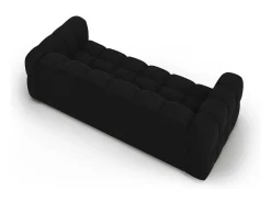 Cosmopolitan Design - Sofá modular "Sky" 4 lugares em veludo - 244x102x75cm Preto