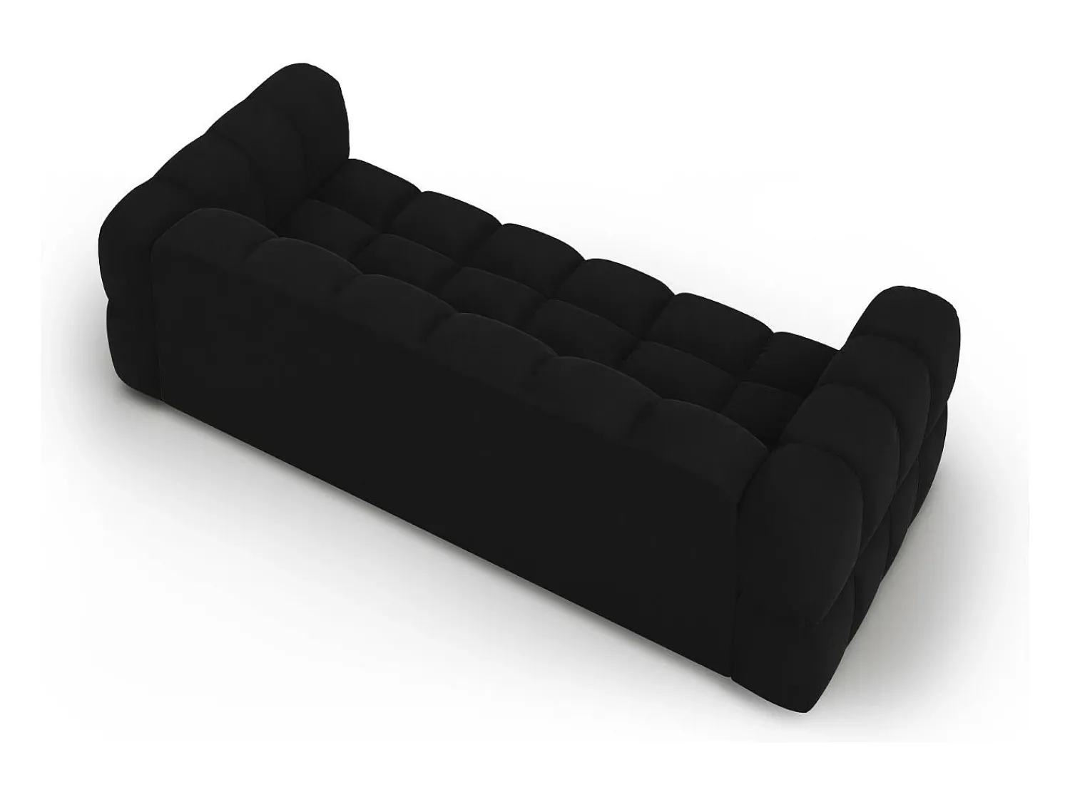 Cosmopolitan Design - Sofá modular "Sky" 4 lugares em veludo - 244x102x75cm Preto