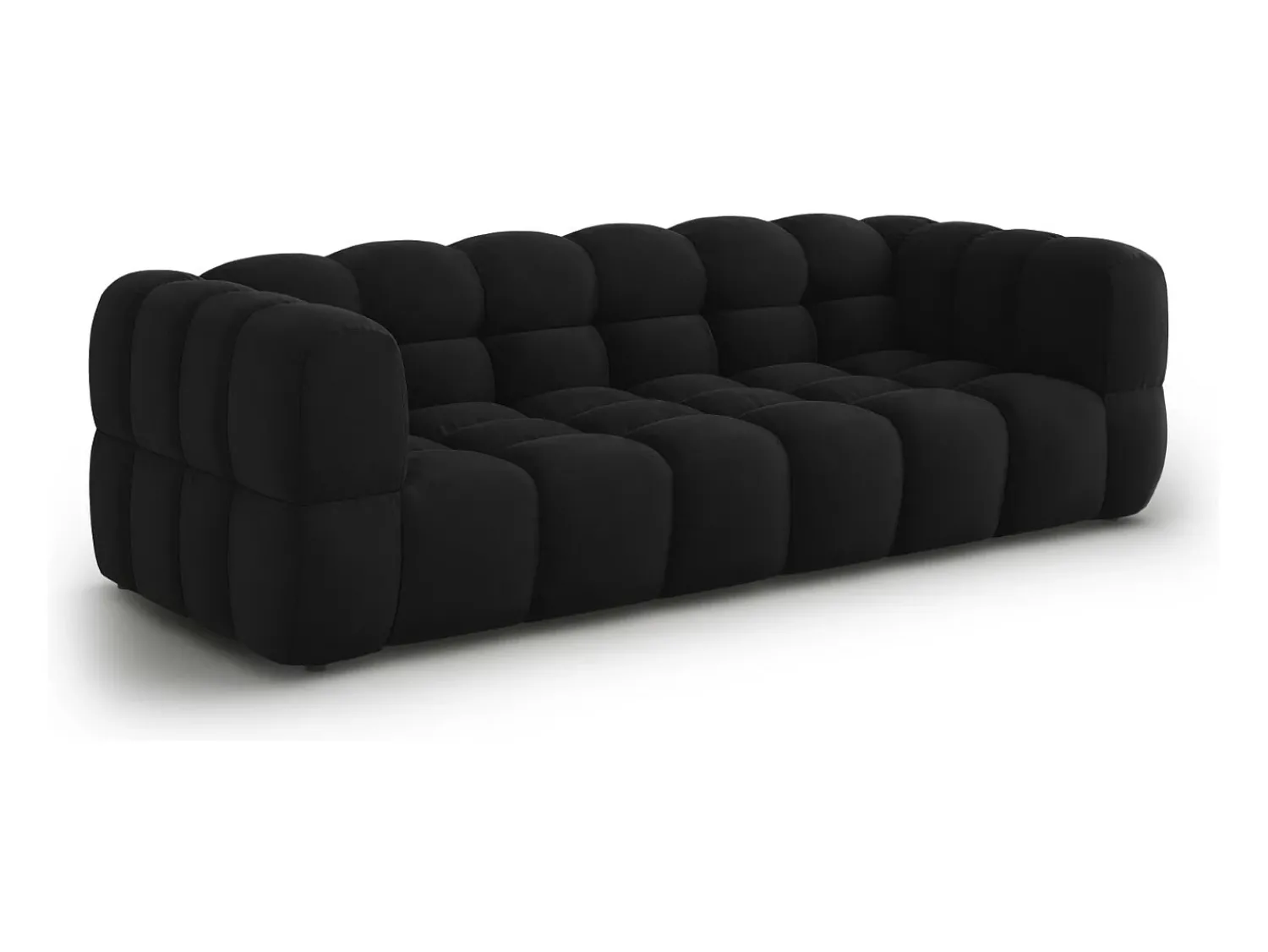 Cosmopolitan Design - Sofá modular "Sky" 4 lugares em veludo - 244x102x75cm Preto