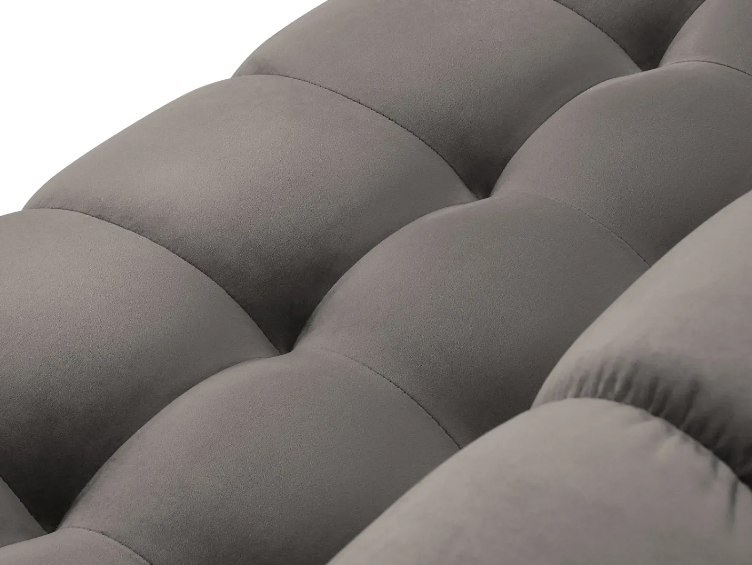 Sofá|Cosmopolitan Design - Sofá de canto simétrico "Bali" 6 lugares em veludo cinza claro - 256x256x75cm Cinzento claro