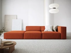 Cosmopolitan Design - Sofá esquerdo "Arendal" 4 lugares em tecido chenille - 262x102x70cm^ Sofá