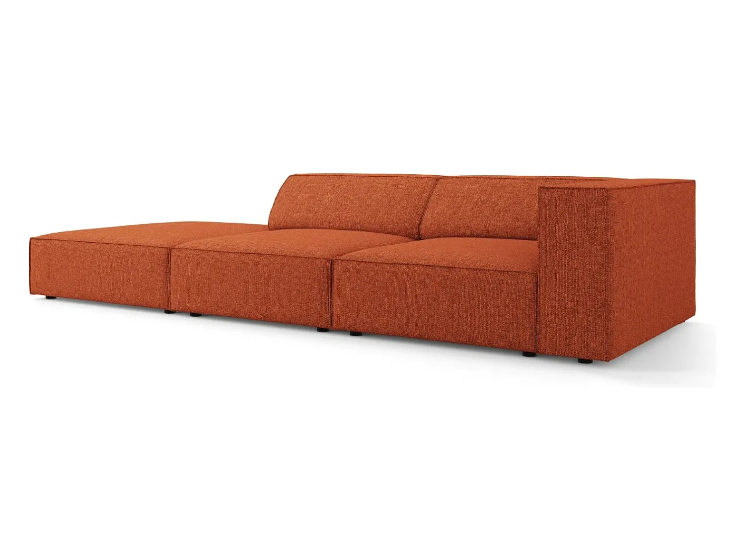 Cosmopolitan Design - Sofá esquerdo "Arendal" 4 lugares em tecido chenille - 262x102x70cm^ Sofá