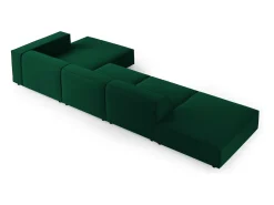 Discount Cosmopolitan Design - Sofá de canto direito "Arendal" 5 lugares em veludo verde garrafa - 341x166x70cm Verde pinho