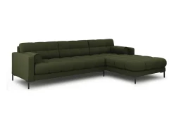 Sofá|Cosmopolitan Design - Sofá de canto direito "Bali" 5 lugares em tecido estrutural - 293x185x75cm Verde