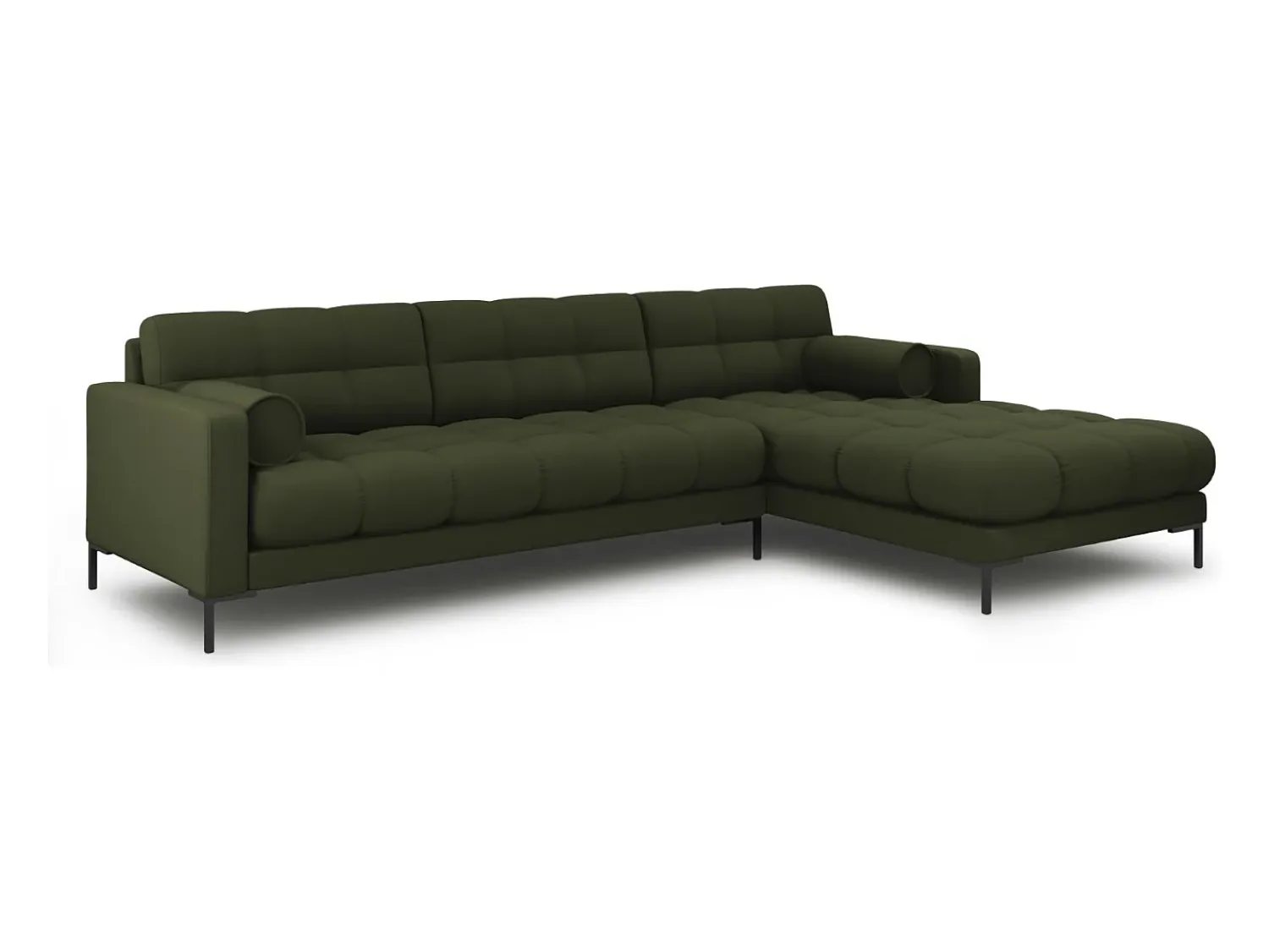 Sofá|Cosmopolitan Design - Sofá de canto direito "Bali" 5 lugares em tecido estrutural - 293x185x75cm Verde