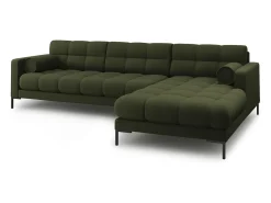 Sofá|Cosmopolitan Design - Sofá de canto direito "Bali" 5 lugares em tecido estrutural - 293x185x75cm Verde