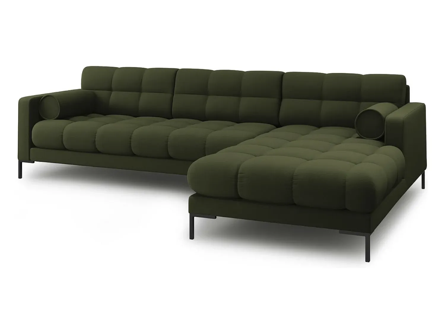 Sofá|Cosmopolitan Design - Sofá de canto direito "Bali" 5 lugares em tecido estrutural - 293x185x75cm Verde