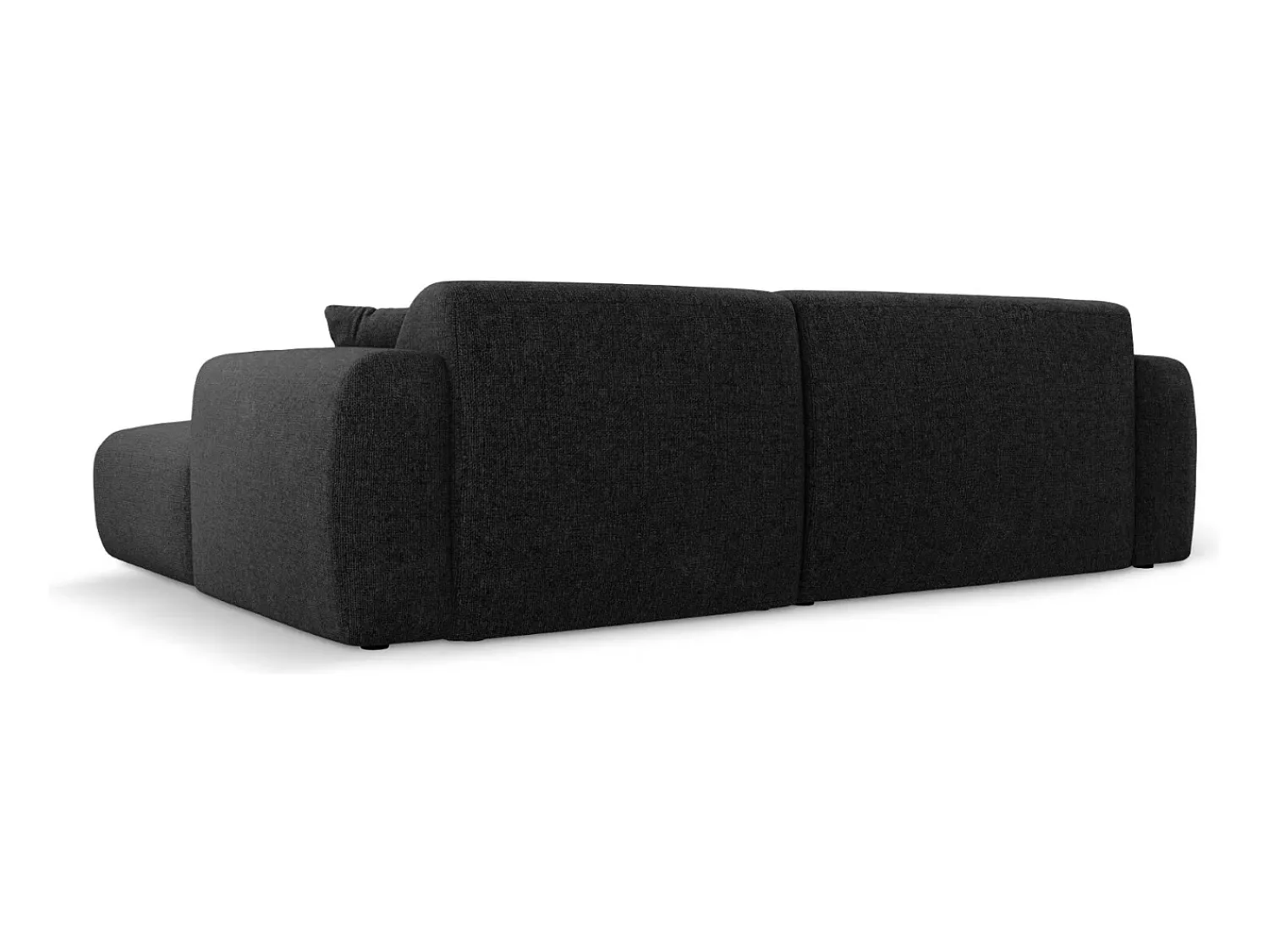 Sofá|Cosmopolitan Design - Sofá de canto esquerdo "Nolio" 4 lugares em tecido chenille - 235x170x72cm Preto