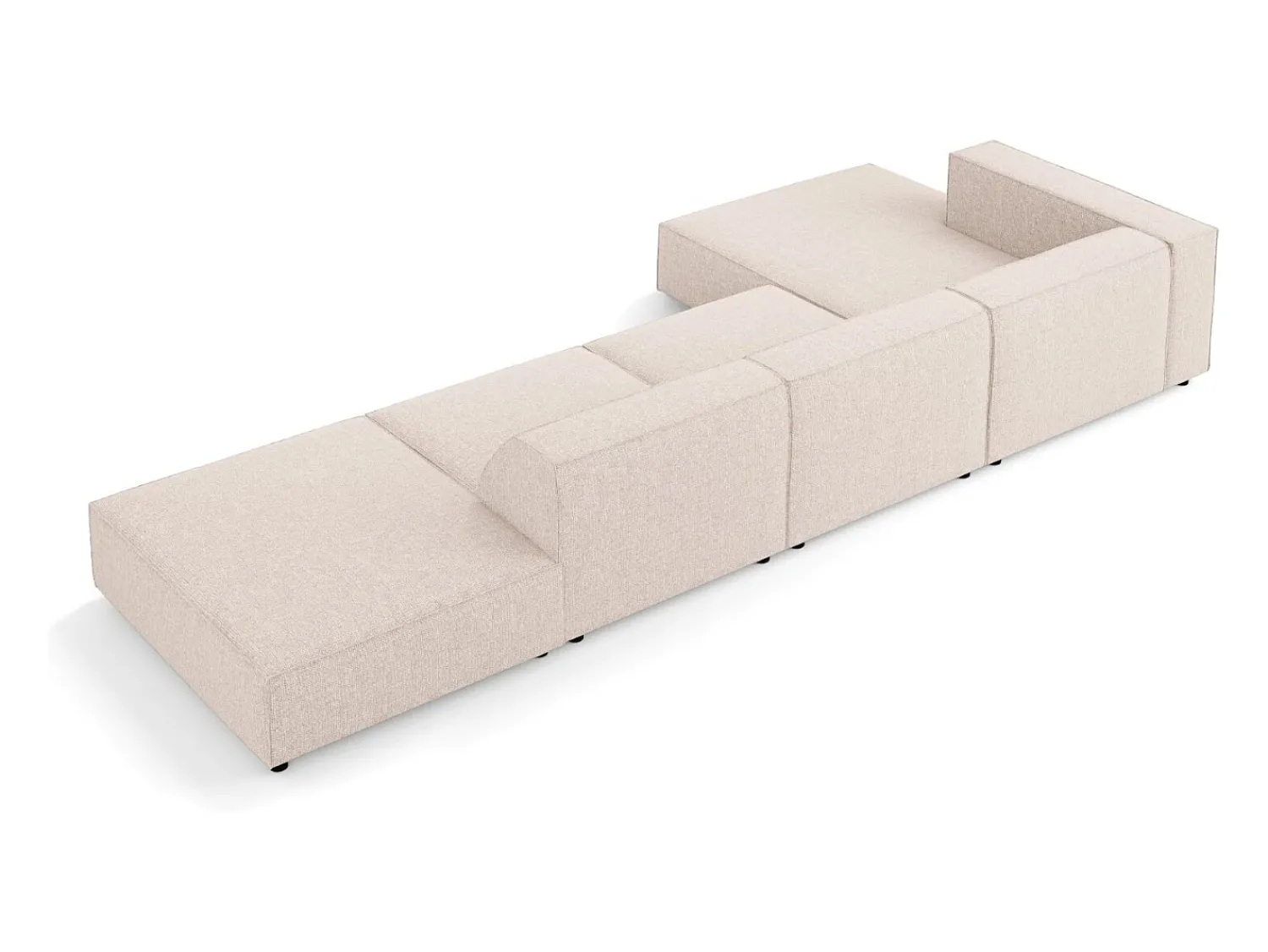 Cosmopolitan Design - Sofá de canto esquerdo "Arendal" 5 lugares em tecido chenille - 341x166x70cm^ Sofá