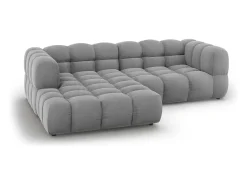 Sofá|Cosmopolitan Design - Sofá modular de canto esquerdo "Sky" 3 lugares em veludo cinza claro - 244x162x75cm Cinzento claro