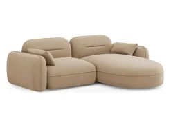 Hot Cosmopolitan Design - Sofá modular de canto direito "Sydney" 3 lugares em veludo areia - 230x165x70cm Camel