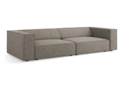 Sale Cosmopolitan Design - Sofá "Arendal" 4 lugares em tecido chenille cinza - 244x102x70cm Cinzento