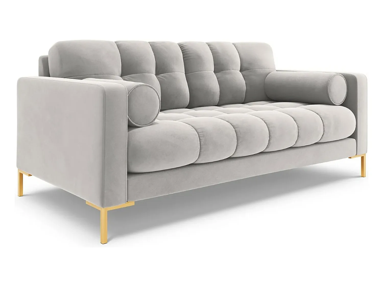 Cosmopolitan Design - Sofá "Bali" 2 lugares em veludo prata - 152x92x75cm^ Sofá