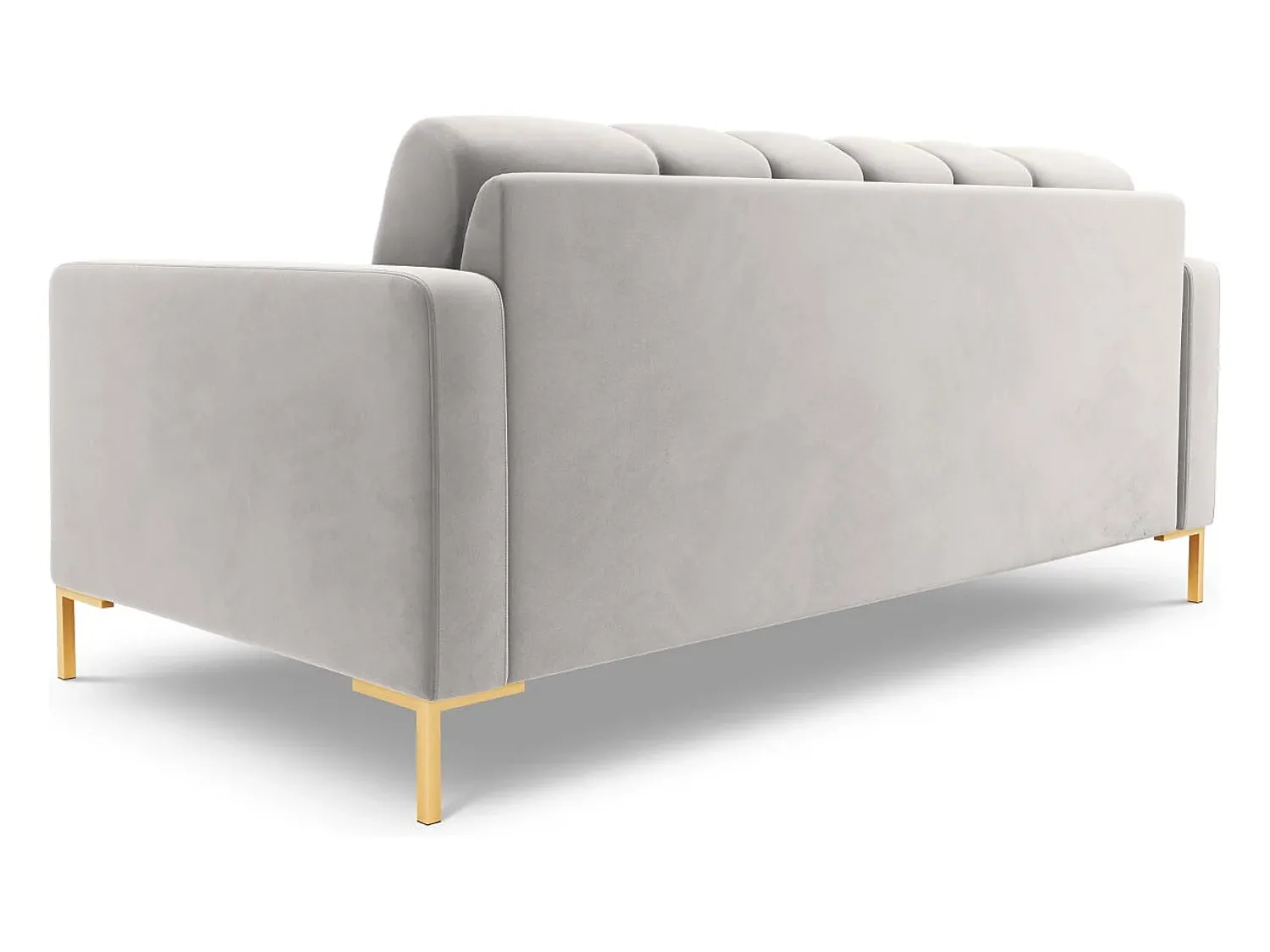 Cosmopolitan Design - Sofá "Bali" 2 lugares em veludo prata - 152x92x75cm^ Sofá