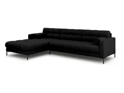 Sale Cosmopolitan Design - Sofá de canto esquerdo "Bali" 5 lugares em tecido estrutural - 293x185x75cm Preto