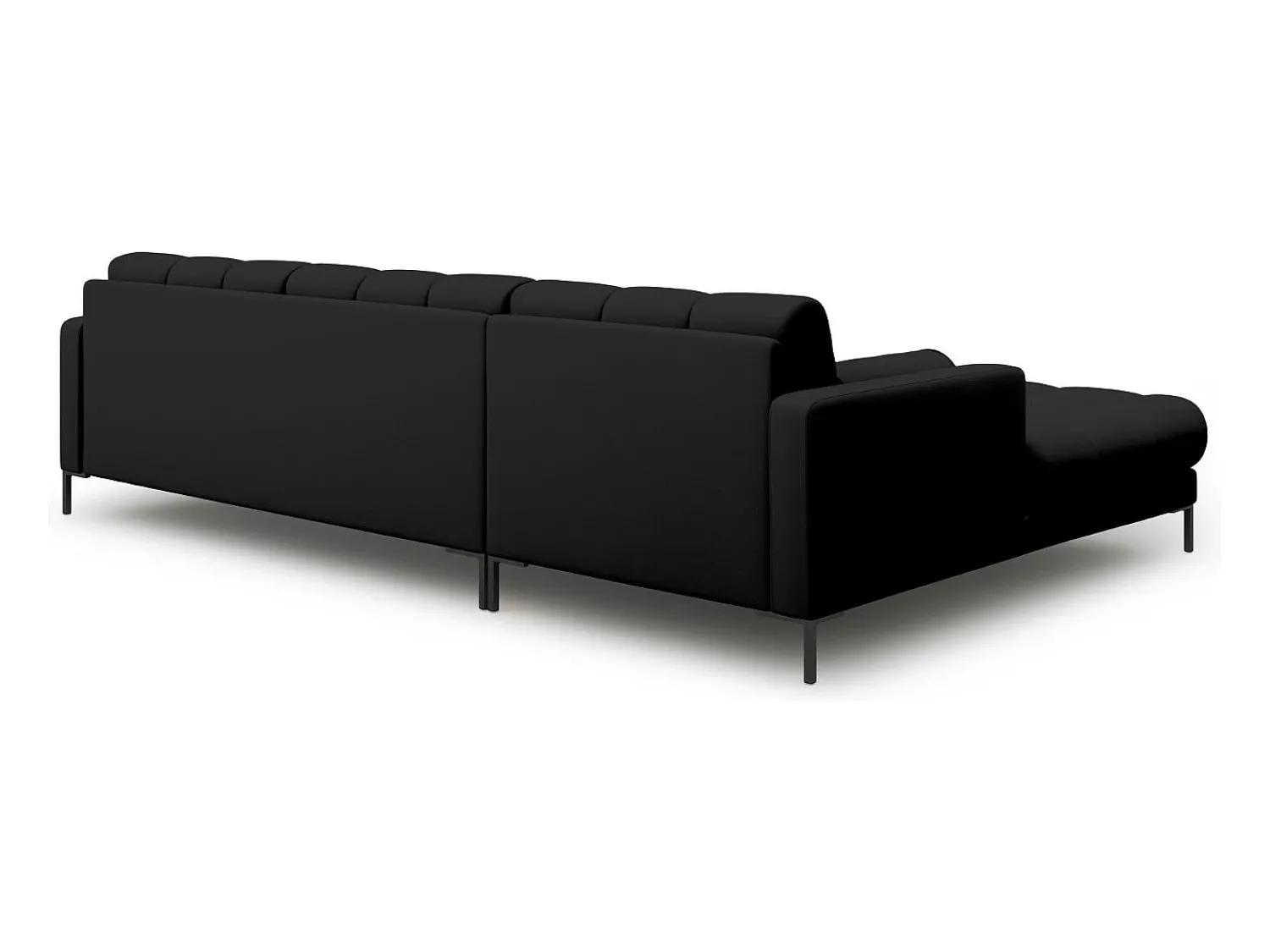 Sale Cosmopolitan Design - Sofá de canto esquerdo "Bali" 5 lugares em tecido estrutural - 293x185x75cm Preto