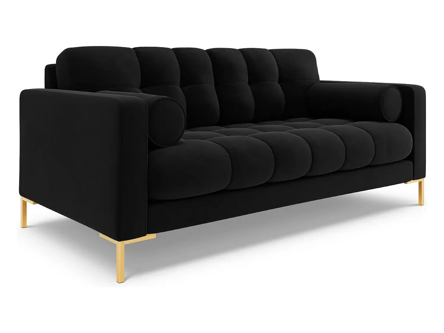 Sofá|Cosmopolitan Design - Sofá "Bali" 2 lugares em veludo - 152x92x75cm Preto
