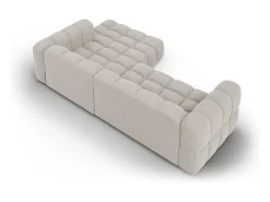 Cosmopolitan Design - Sofá modular de canto direito "Sky" 4 lugares em veludo claro - 272x162x75cm^ Sofá