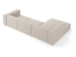 Discount Cosmopolitan Design - Sofá de canto esquerdo "Arendal" 4 lugares em tecido chenille com efeito canelado escuro - 284x166x70cm Bege