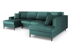 Outlet Cosmopolitan Design - Sofá panorâmico convertível em linha reta com caixa de arrumação
