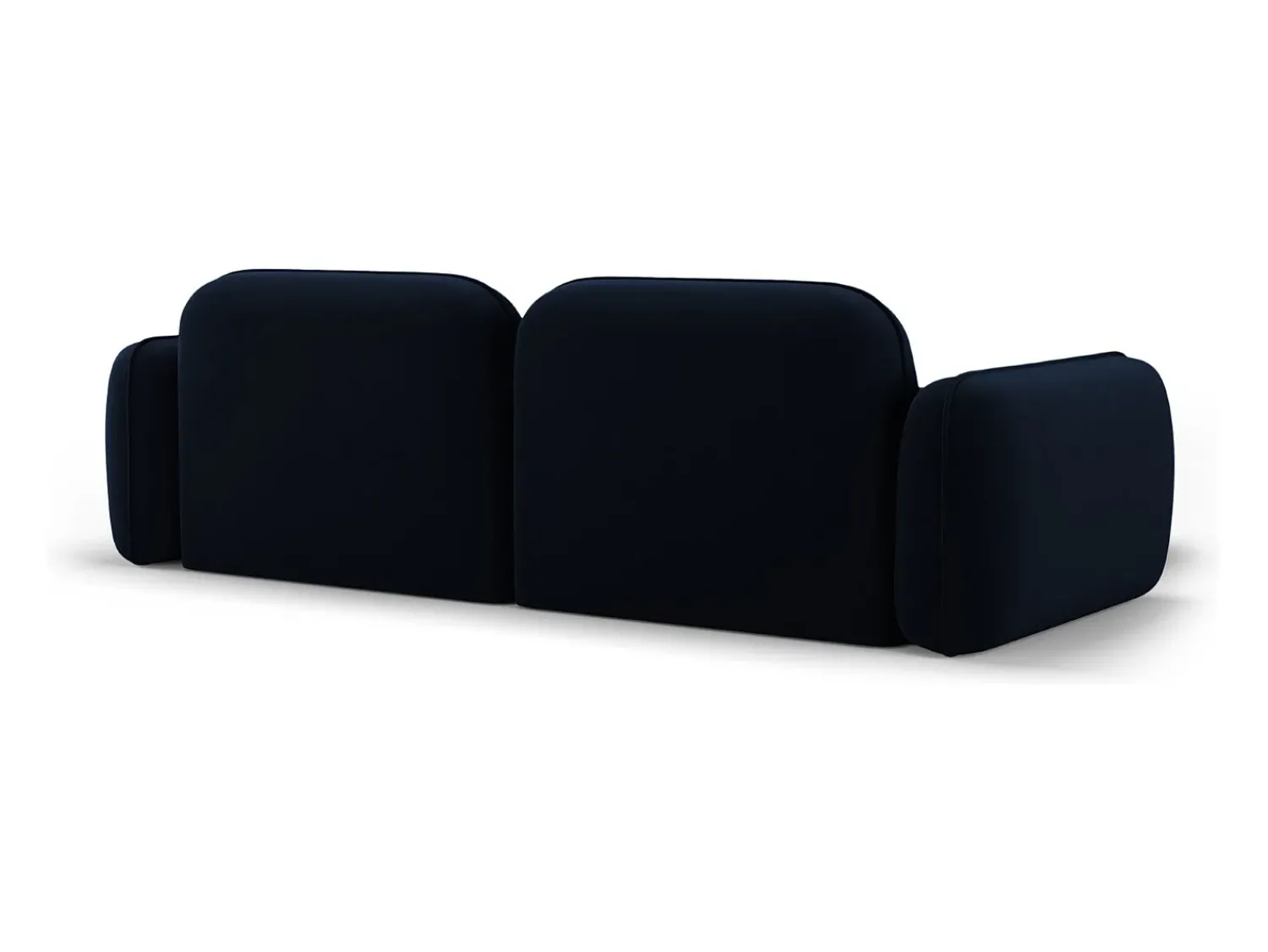 Sofá|Cosmopolitan Design - Sofá modular de canto esquerdo "Sydney" 3 lugares em veludo azul real - 230x165x70cm Azul escuro