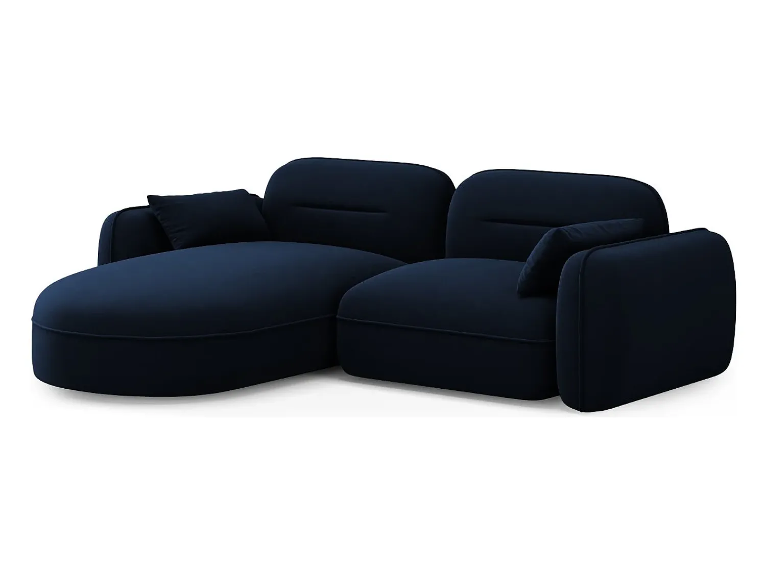 Sofá|Cosmopolitan Design - Sofá modular de canto esquerdo "Sydney" 3 lugares em veludo azul real - 230x165x70cm Azul escuro