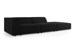 Sofá|Cosmopolitan Design - Sofá direito "Arendal" 4 lugares em veludo - 262x102x70cm Preto