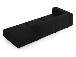 Sofá|Cosmopolitan Design - Sofá direito "Arendal" 4 lugares em veludo - 262x102x70cm Preto