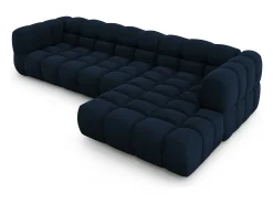 Sofá|Cosmopolitan Design - Sofá modular de canto direito "Sky" 4 lugares em veludo azul real - 300x162x75cm Azul escuro