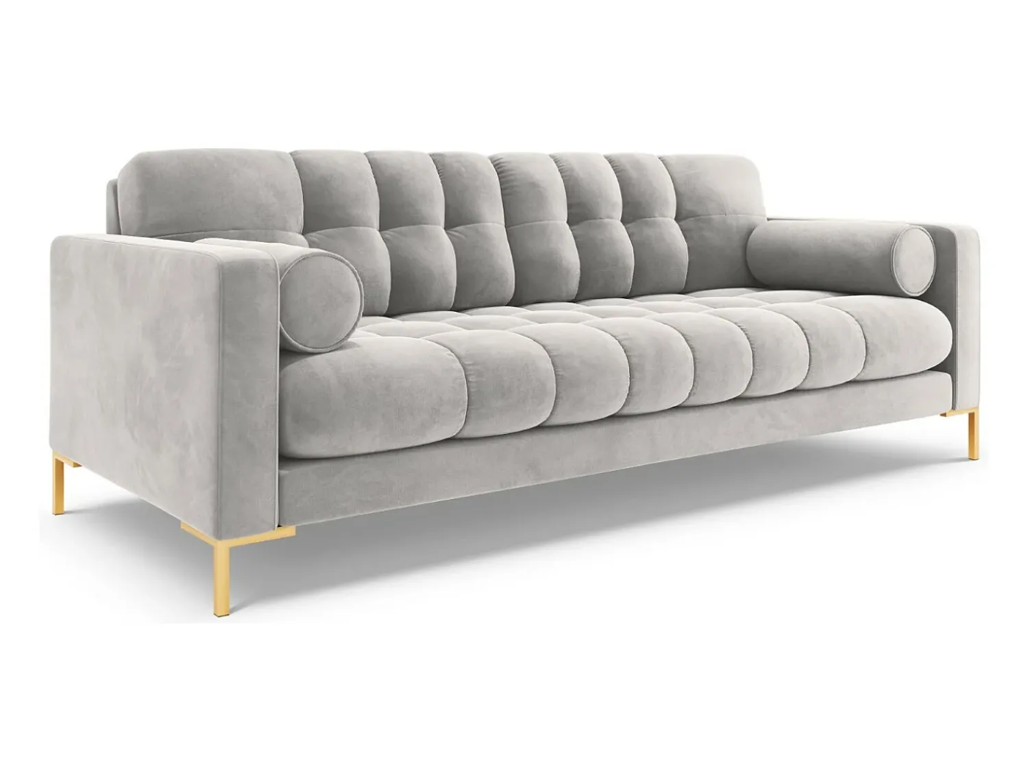 Hot Cosmopolitan Design - Sofá "Bali" 3 lugares em veludo prata - 177x92x75cm Prateado