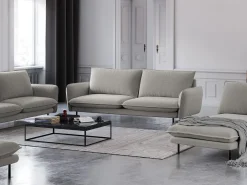 Hot Cosmopolitan Design - Sofá "Vienna" 3 lugares em tecido estrutural cinza claro - 200x92x95cm Cinzento claro