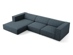 Sofá*Cosmopolitan Design - Sofá de canto esquerdo "Arendal" 4 lugares em tecido chenille azul real - 284x166x70cm Azul escuro