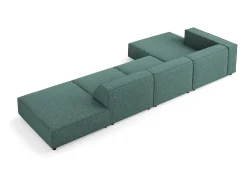 Best Cosmopolitan Design - Sofá de canto esquerdo "Arendal" 5 lugares em tecido chenille petróleo - 341x166x70cm Verde esmeralda
