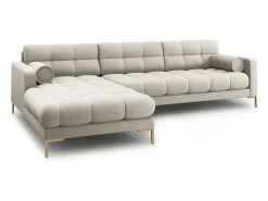 Sofá|Cosmopolitan Design - Sofá de canto esquerdo "Bali" 5 lugares em tecido estrutural - 293x185x75cm Bege