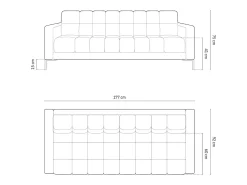 Best Cosmopolitan Design - Sofá "Bali" 3 lugares em tecido estrutural - 177x92x75cm Azul