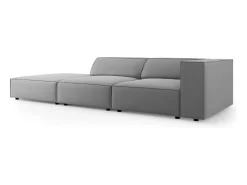 Outlet Cosmopolitan Design - Sofá esquerdo "Arendal" 4 lugares em veludo cinza claro - 262x102x70cm Cinzento claro