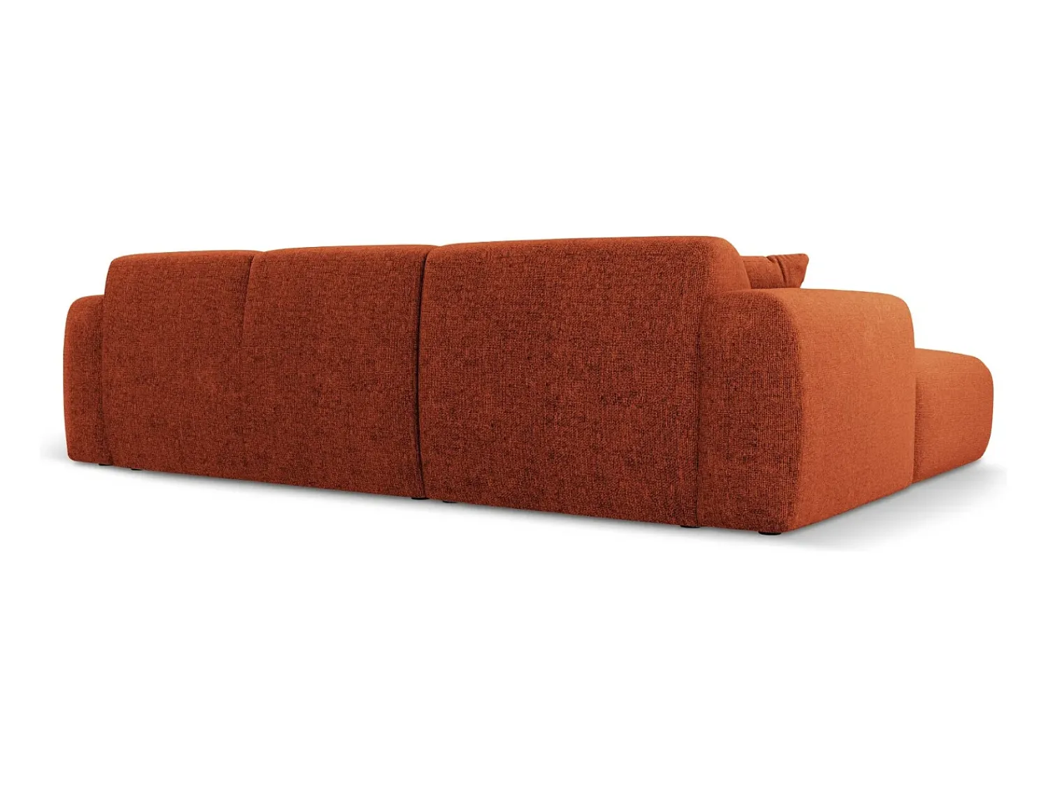 New Cosmopolitan Design - Sofá de canto direito "Nolio" 4 lugares em tecido chenille - 260x170x72cm Terracota