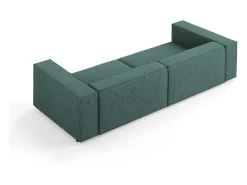 Cosmopolitan Design - Sofá "Arendal" 4 lugares em tecido chenille petróleo - 244x102x70cm^ Sofá
