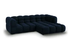 Sale Cosmopolitan Design - Sofá modular de canto direito "Sky" 3 lugares em veludo azul real - 244x162x75cm Azul escuro