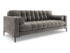 Sofá|Cosmopolitan Design - Sofá "Bali" 4 lugares em veludo cinza claro - 217x92x75cm Cinzento claro